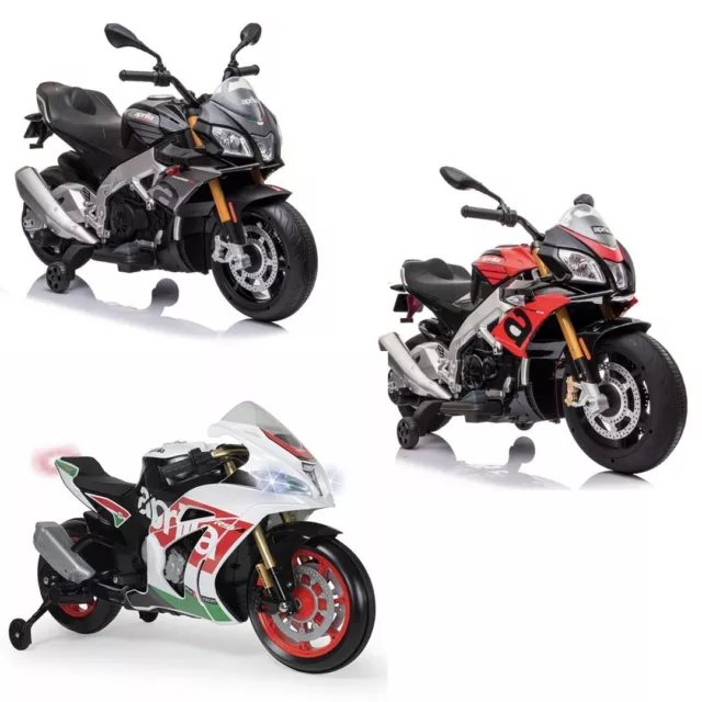 LT922 Motocicleta eléctrica Aprilia Tuono para niños 12v Producto oficial