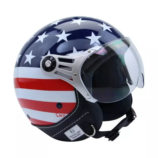 Motorradhelm Jethelm Chopperhelm Harley Helm CMX USA Flag Cafe Racer S, M, L, XL