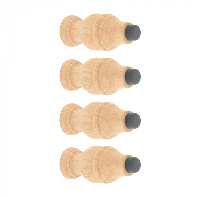 Wood Door Stop Unfinished Victorian Stopper Bumper Pack of 4 Renovators Supply