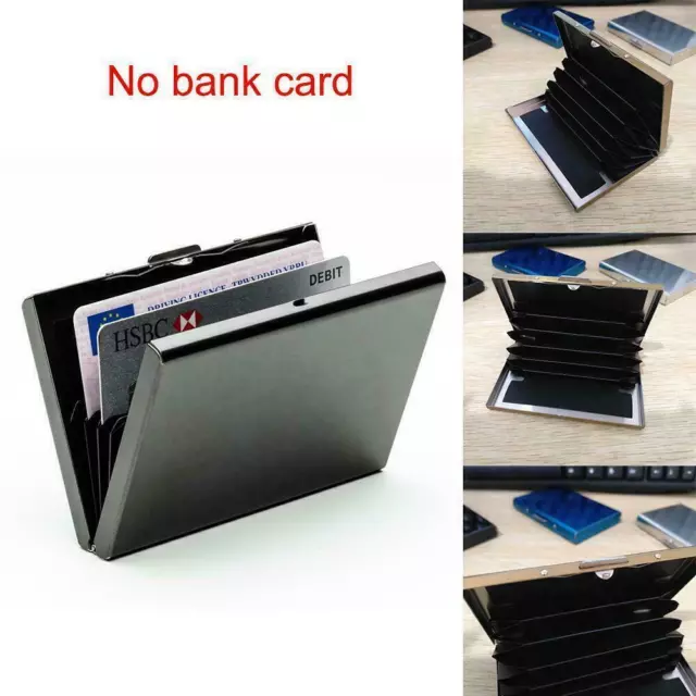 ALUMINUM METAL SLIM Antiscan Credit Card Holder Wallets Blocking Case