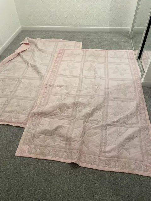 Two Pink Single Bed Beautifully Hand Made Patchwork Quilts