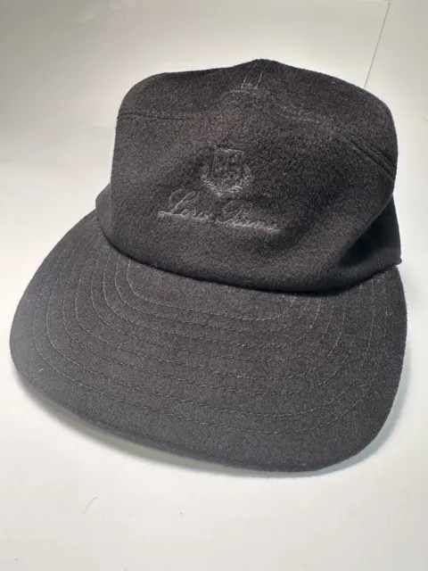 Loro Piana 100% Cashmere Black Storm System Baseball Cap L Made in Italy