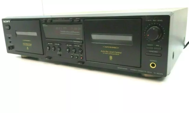 SONY TC-WE475 Twin Cassette Tape Deck in Black **SERVICED FULLY WORKING**