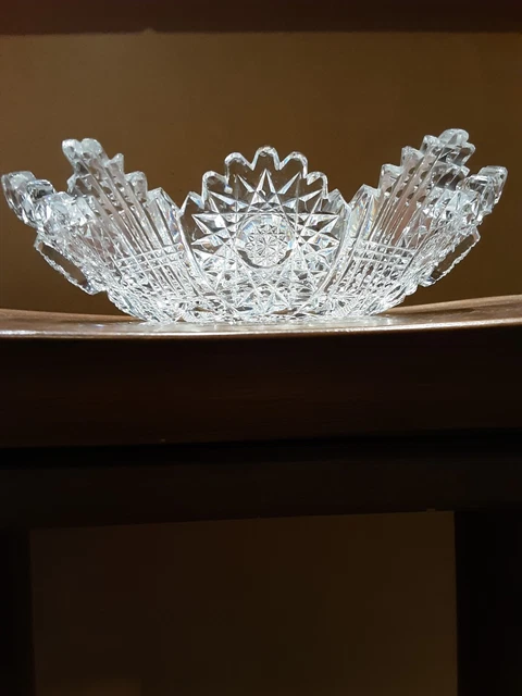 Exceptional Unusual Vintage American Brilliant Cut Bowl " Cut To Peices "