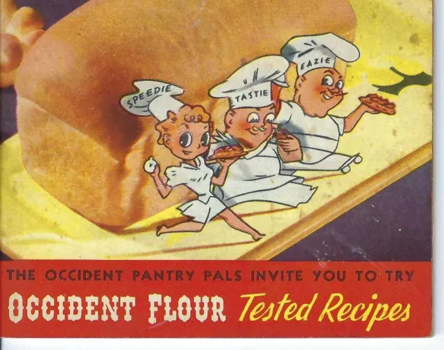 AJ-103 Occident Flour Tested Recipes Advertising Cookbook, 1940 Illustrated