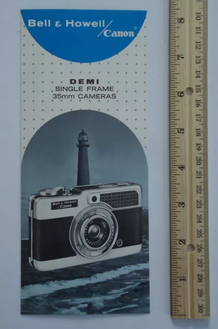 Appareil photo 35 mm vintage Bell & Howell Canon Demi dossier publicitaire