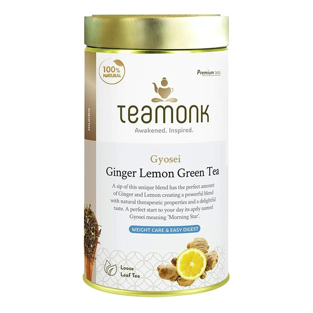 TEAMONK GYOSEI HIGH Mountain Ginger Lemon Green Tea Loose Leaf -125gm £ ...