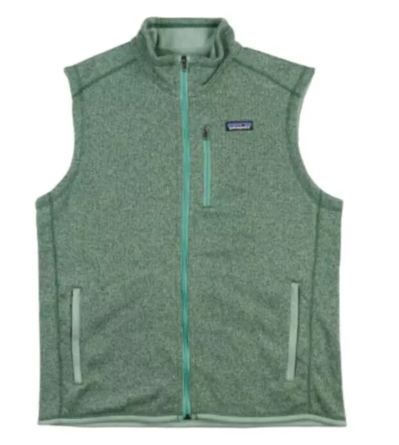 Patagonia Vest Mens Reg Worn Wear Stonewash Green Better Sweater Full Zip Logo M