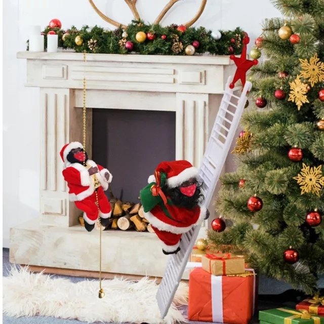 with Music Christmas Electric Santa Claus Climb Up The Beads Climbing Ladder