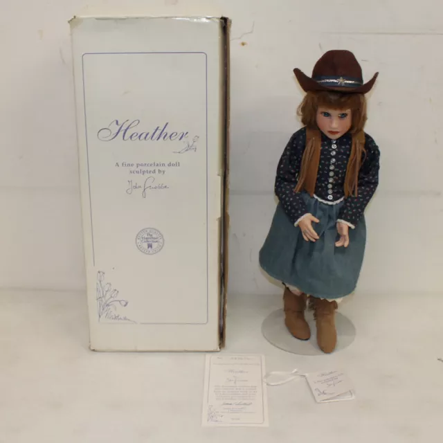 Hamilton Collection Heather 18" Porcelain Doll by Joke Grobben w/ Box & CoA