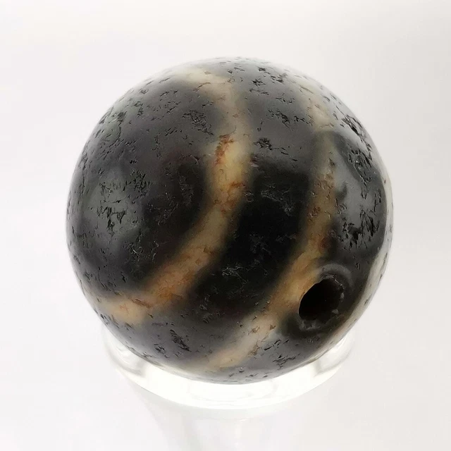 Pumtek Pyu Ghost 2 Eye Agate Bead DZI Indo Tibetan 19MM #471 4