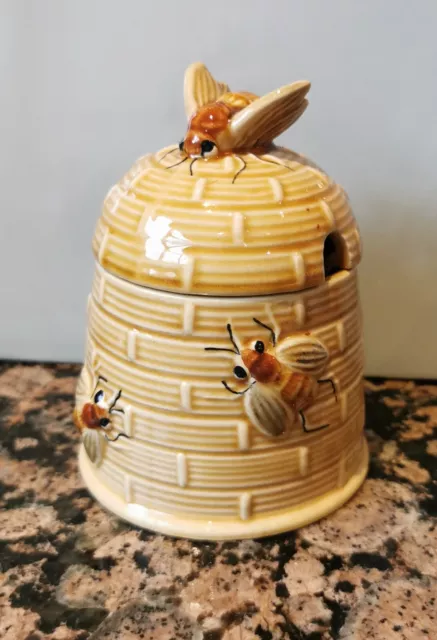 Vintage Beehive Honey Pot