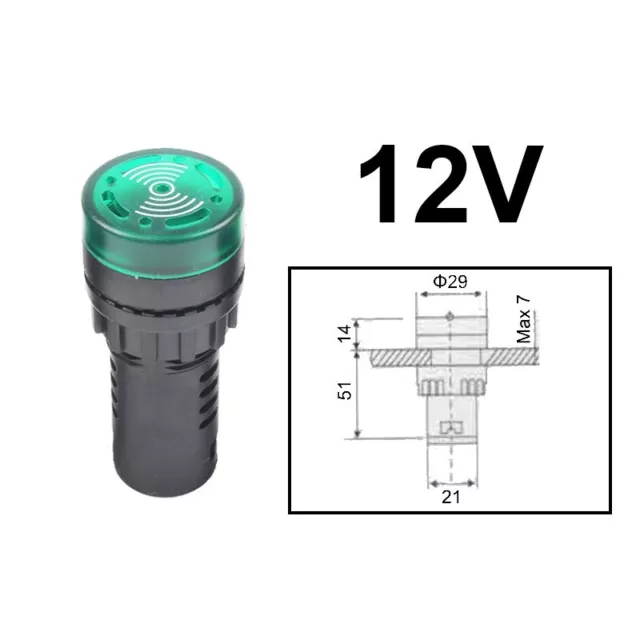 Alarme clignotante buzzer AD16 22SM pour prévision du signal AC/DC 220V/24V/12V 3