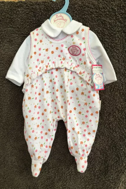 Zapf Creations Baby Annabell White With Flowers Romper With White Top *Brand New