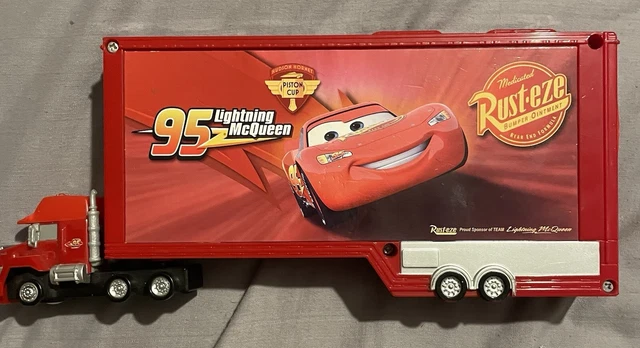 DISNEY PIXAR CARS Micro Racers Mack Truck Transporter with 18 cars £26. ...