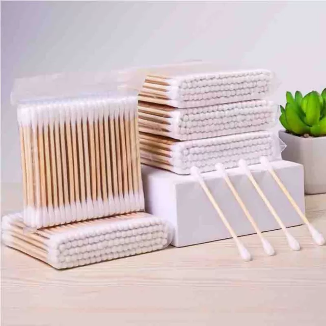  FOVURTE Natural Cotton Swabs 400 Count - Spiral/Round qTips  Bamboo Cotton Swab Organic Wooden Cotton Buds for Ears Cleaning Kid Baby :  Beauty & Personal Care