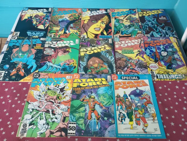 Atari Force DC Comic Lot of 13 assorted Issues Not Graded No Bags and Boards