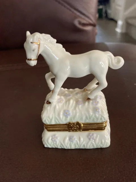 LENOX Treasures Afternoon In The Meadow Horse Trinket Box