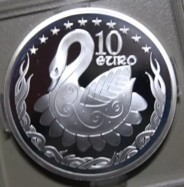 Irland-Ireland Silber 10 Euro 2004 F5555 "Celtic Swan-EU Präsidentschaft" Proof