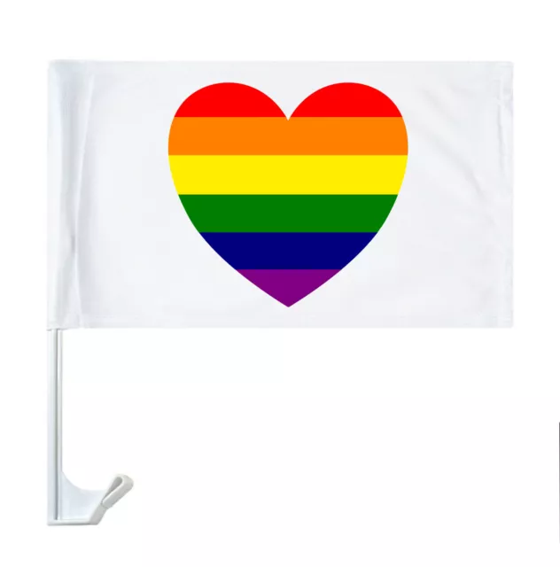 AUTOFAHNE REGENBOGEN LGBTQ Frieden Regenbogenfahne Autoflagge