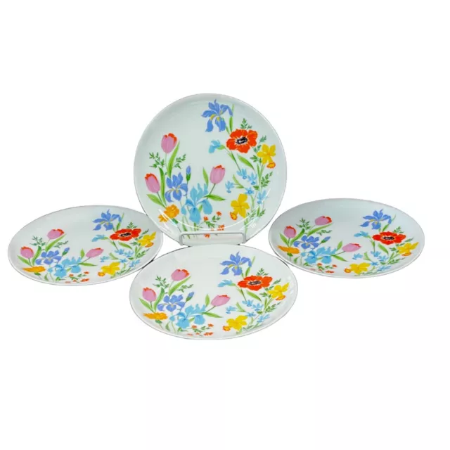 4 H&C SELB Heinrich Primavera 8"(7.75) Luncheon Plates Bavaria Germany