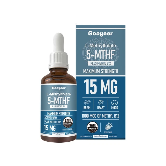 UK LIQUID VITAMINS Folate Supplement L-Methyl Folate 5-MTHF Drops 1000 ...