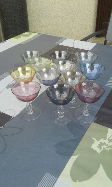 Lot De 6 Verres à Liqueur Avec Pied Ambré Art Déco Années 30 | Selency