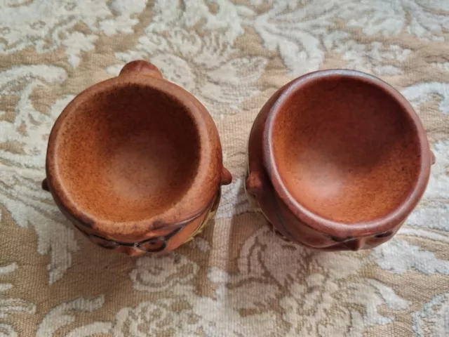 Vintage Gempo pottery egg cups, old woman and old man made in Japan, as new 2