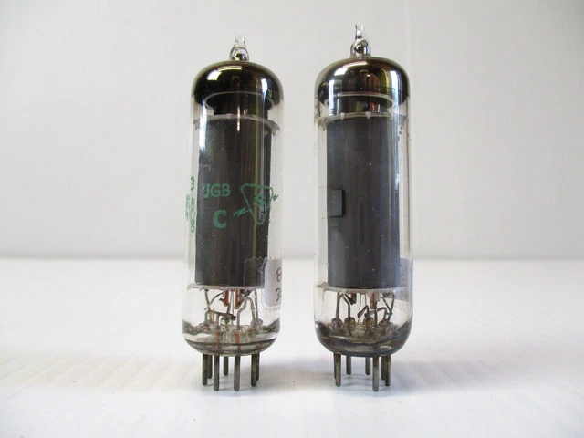 Sylvania  6AQ5A Vacuum Tubes Matched Pair TV-7 Tested Strong