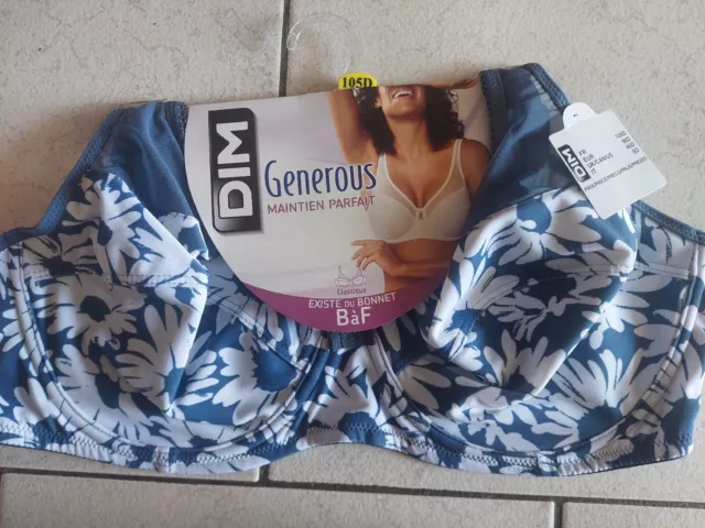 Soutien Gorge Dim Neuf Modele Generous Taille 105D Couleur Imprimé Marguerites