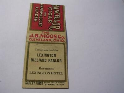 1930's Lexington Billiard Parlor Basement Lexington Hotel NY BOBTAIL Matchcover