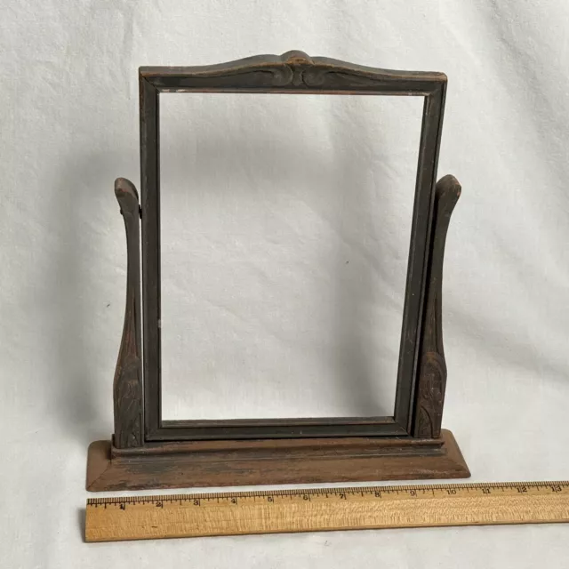 VTG 7X10” WOOD SWING TILT PICTURE FRAME Art Nouveau Deco Victorian Table Dresser