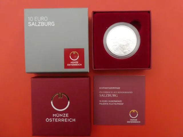 Österreich, 10 Euro, Salzburg, 2014, Silber, PP, im Etui, original