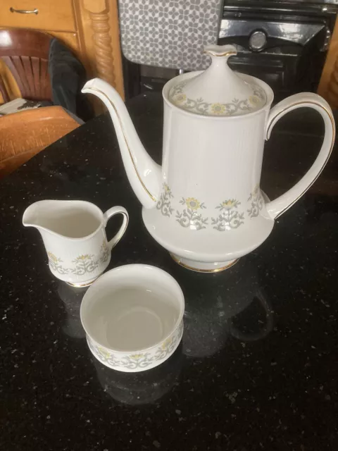 paragon fiona, bone china, coffee pot, milk jug and sugar bowl