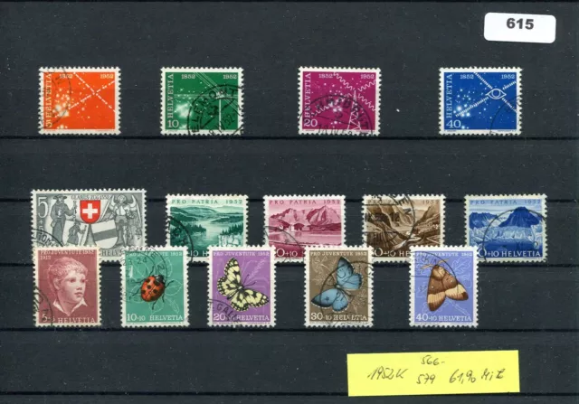 CH, Schweiz, gestempelt, 1952 komplett, 566-579, Lot 615