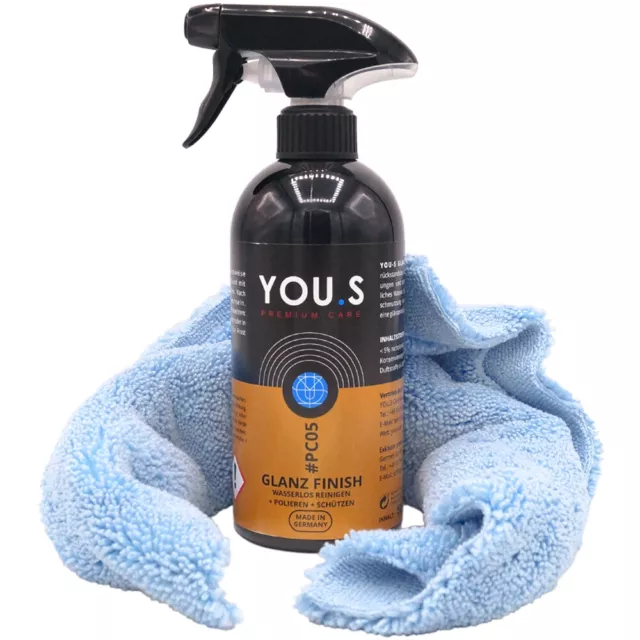 You.S Premium Care Brillant Finition sans Eau Lavage 500 ML + Tissu Microfibre