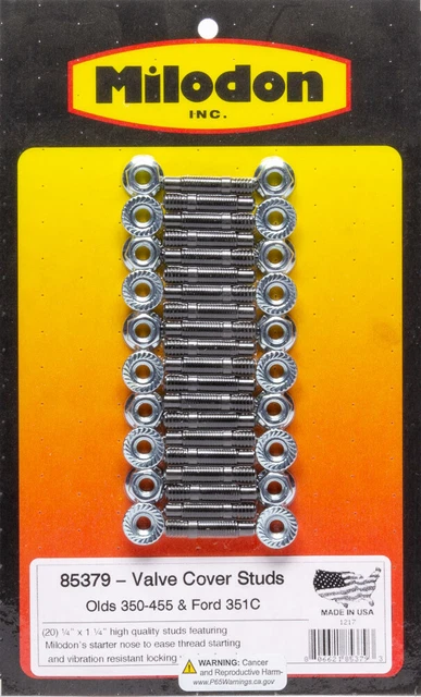 MILODON Valve Cover Stud Kit - Olds V8 & Ford 351C 85379