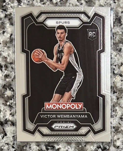 thumbnail interactive-video image 1 of 2023-24 Monopoly Prizm VICTOR WEMBANYAMA Rookie Card RC Base Spurs #81 Wemby NBA · : Shop, Sell, Connect 1 of 10