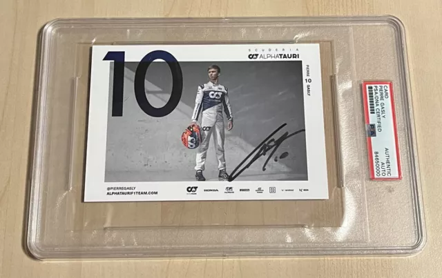 Pierre Gasly Signed Auto Formula 1 Driver Card F1  Alpha Tauri Star PSA/DNA SLAB