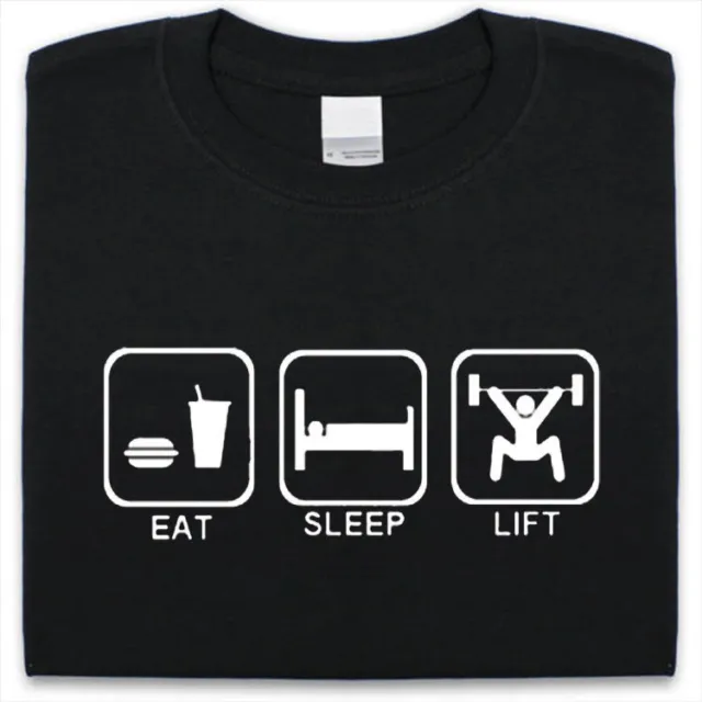 Eat Sleep Sollevamento T-Shirt da Uomo e Donna, Divertente Regalo Sollevamento