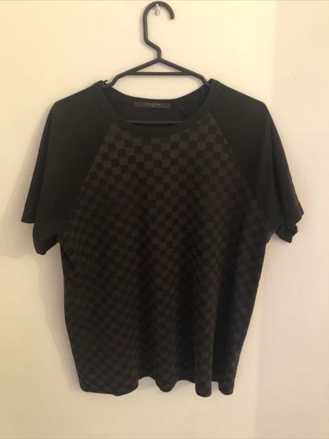 100% AUTHENTIC LOUIS Vuitton T-Shirt Damier Brown Ebene Short ...