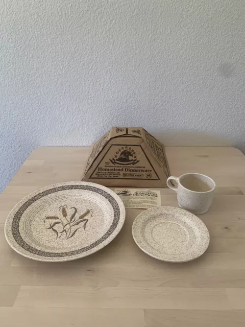 NEW Homer Laughlin Homestead Dinnerware 3-Piece Place Setting - Country Wheat