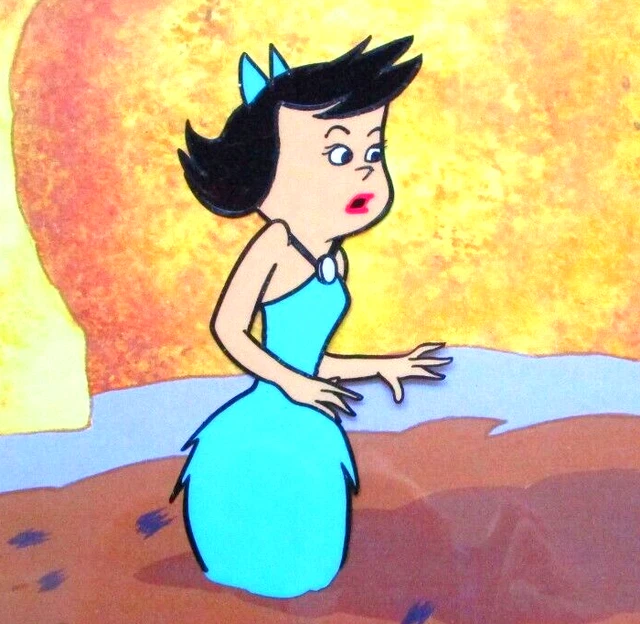 1960s BETTY FLINTSTONES vintage HANNA-BARBERA ORIGINAL PRODUCTION CEL dress bow