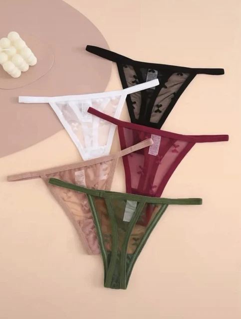 Lot De 5 Strings Superbra Panaché Daisy Taille 42 (UK 14) - Couleur Nude Floral, Neuf Avec étiquettes