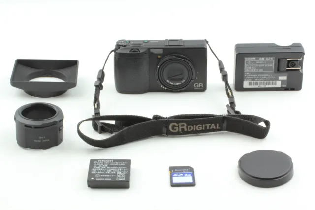 READ [Exc+5 W/GH-1, SD card] RICOH GR DIGITAL 8.1MP BLACK Digital Camera JAPAN
