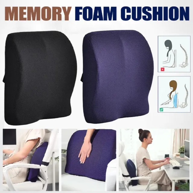 Memory Foam Lumbar Back Pillow Support Back Cushion Home Office Car Seat Cushion