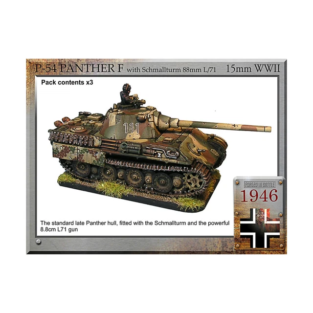 Forged in Battle WWII German Mini 15m  Panther F w/Schmallturm 88mm L/ Pack New
