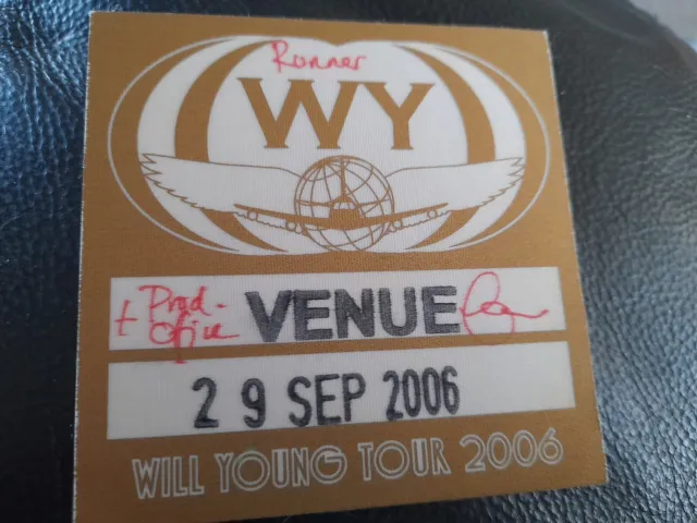 Will Young Backstage Pass Uk Tour 2006 Concert Memorabilia Gig