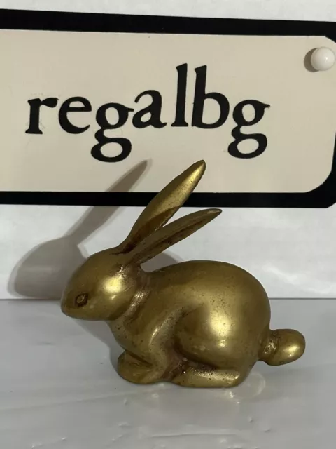 VINTAGE INTERPUR BRASS Bunny Jack Rabbit Figurine Korea Long Ears