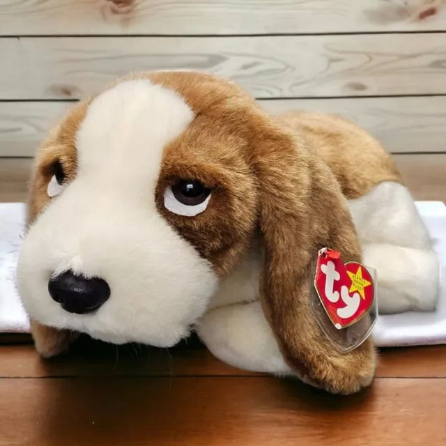 TY  Beanie Buddy Plush Tracker The Basset Hound Dog Plush 1998 Retired